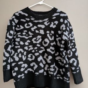Black and grey leopard sweater